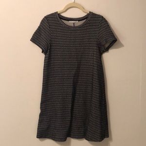 Zara Black and White Short Sleeve Mini Dress